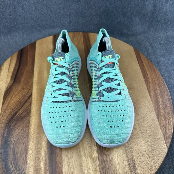 Nike Free Rn Flyknit Green Glow Woman’s Size 6.5 (831070-300) - Picture 5 of 12